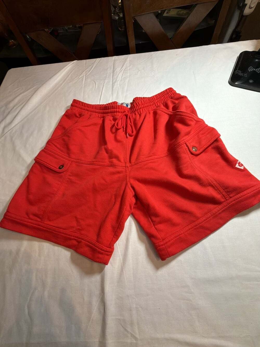 Vintage Greenline Sport Red Cargo Sweat Shorts Size M